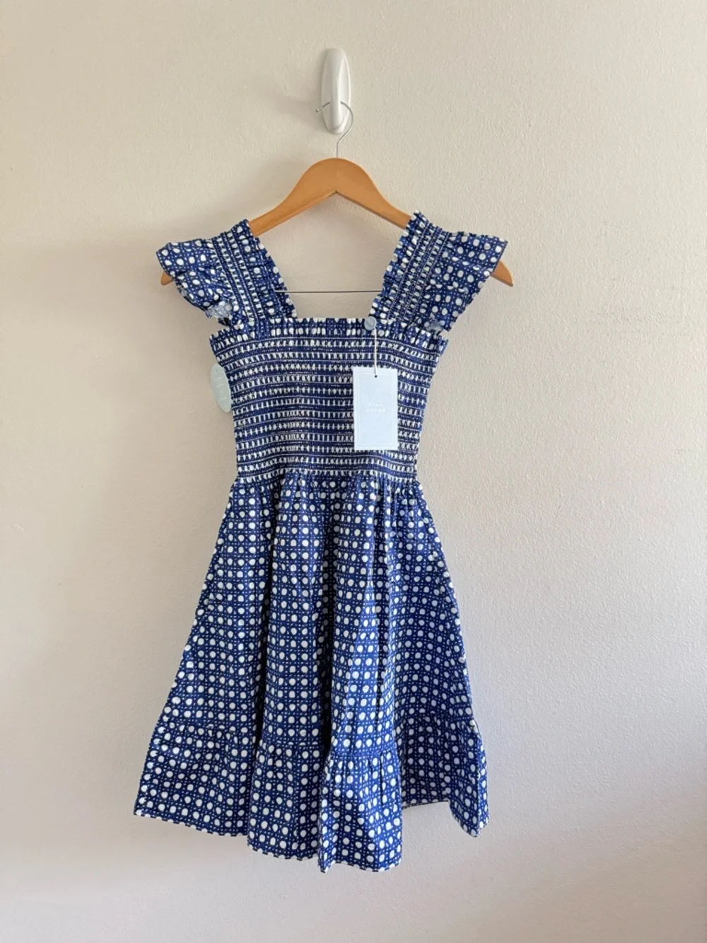 NWT Hill House The Elizabeth Nap Mini Dress in Blue Basket Weave size XXS - Picture 4 of 12